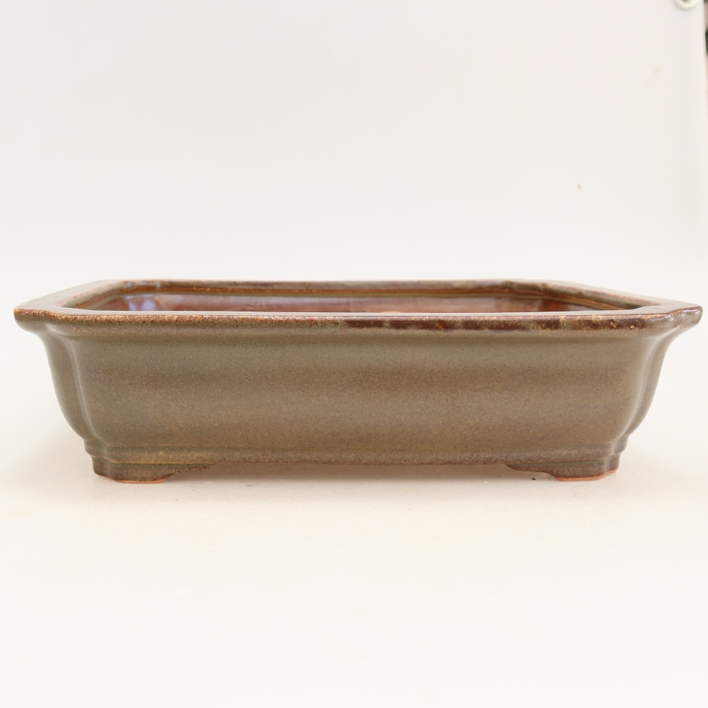 Keramik-Bonsai-Schale 27,5 x 21,5 x 7 cm, Farbe: braun
