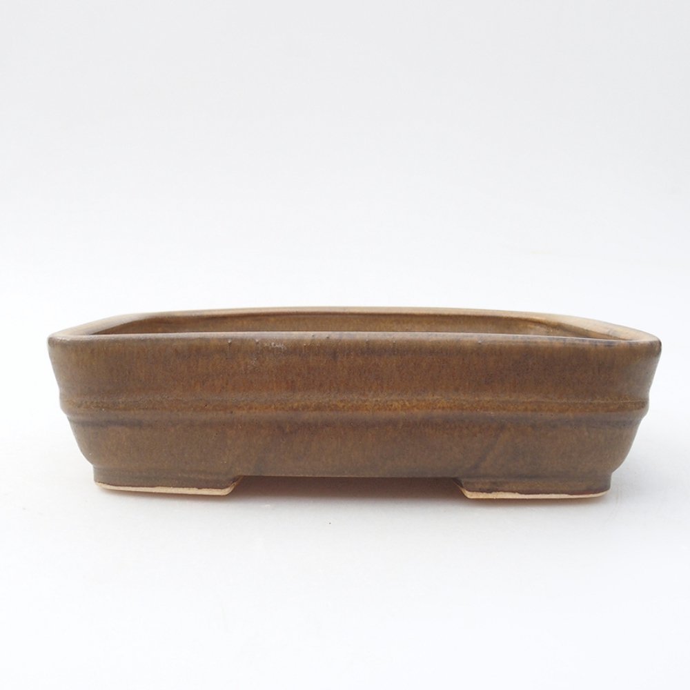 Bonsaischale aus Keramik 17,5 x 14 x 4,5 cm, Farbe braun