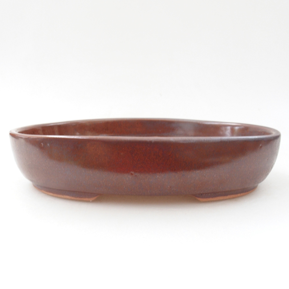 Keramik-Bonsaischale 21 x 15 x 4,5 cm, Farbe braun