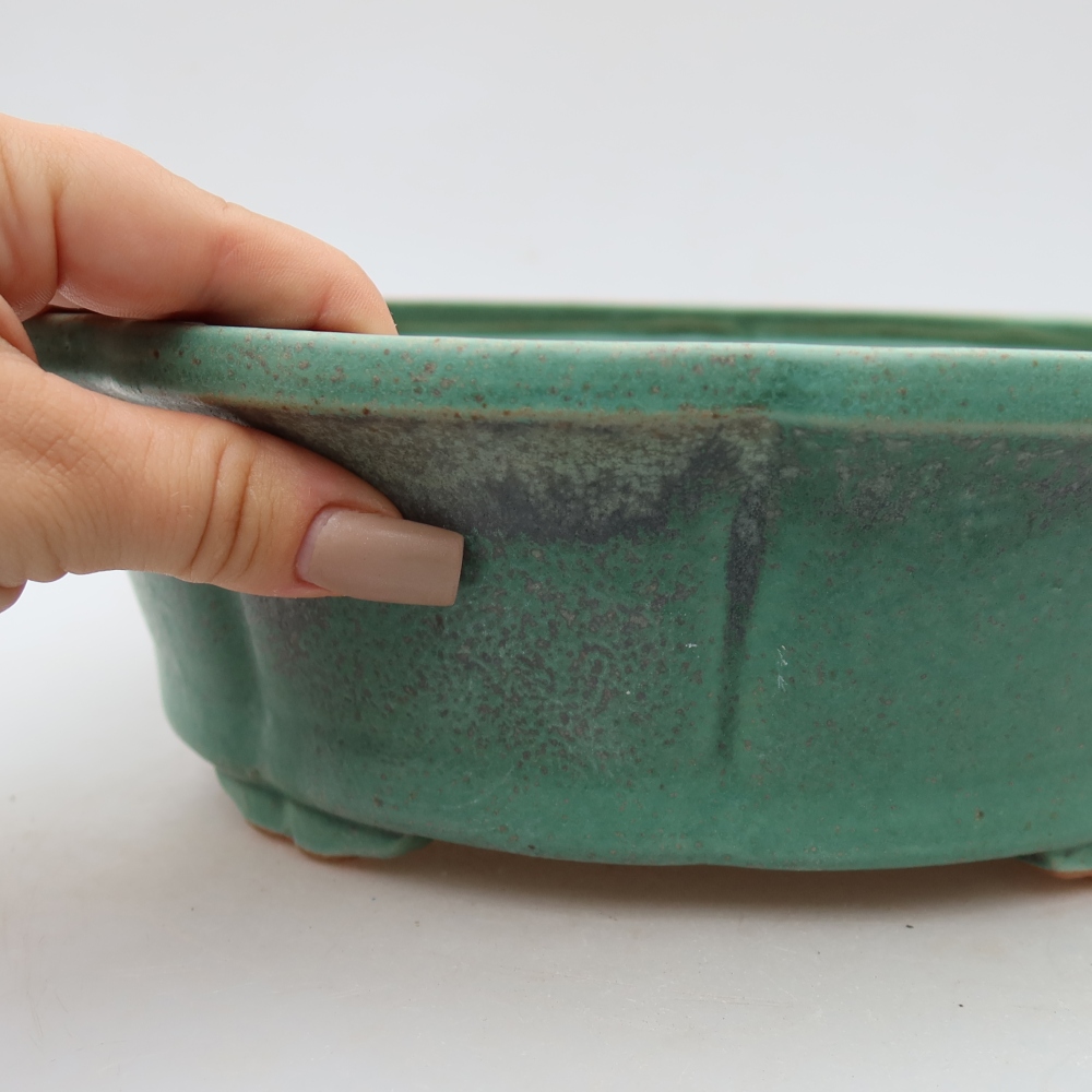 Bonsaischale aus Keramik 26,5 x 26,5 x 8,5 cm, grün