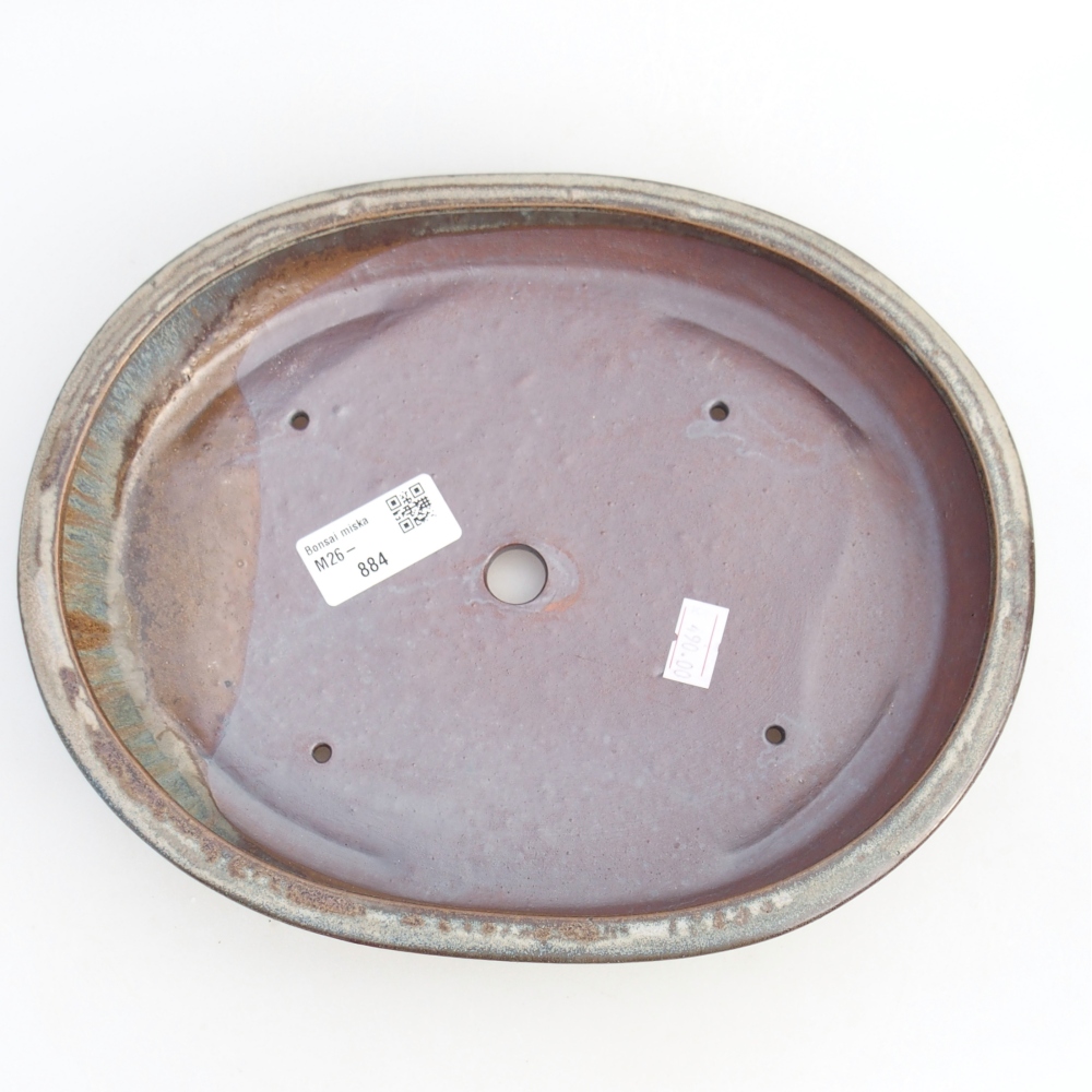 Bonsaischale aus Keramik 24,5 x 20 x 4 cm, blau-grau