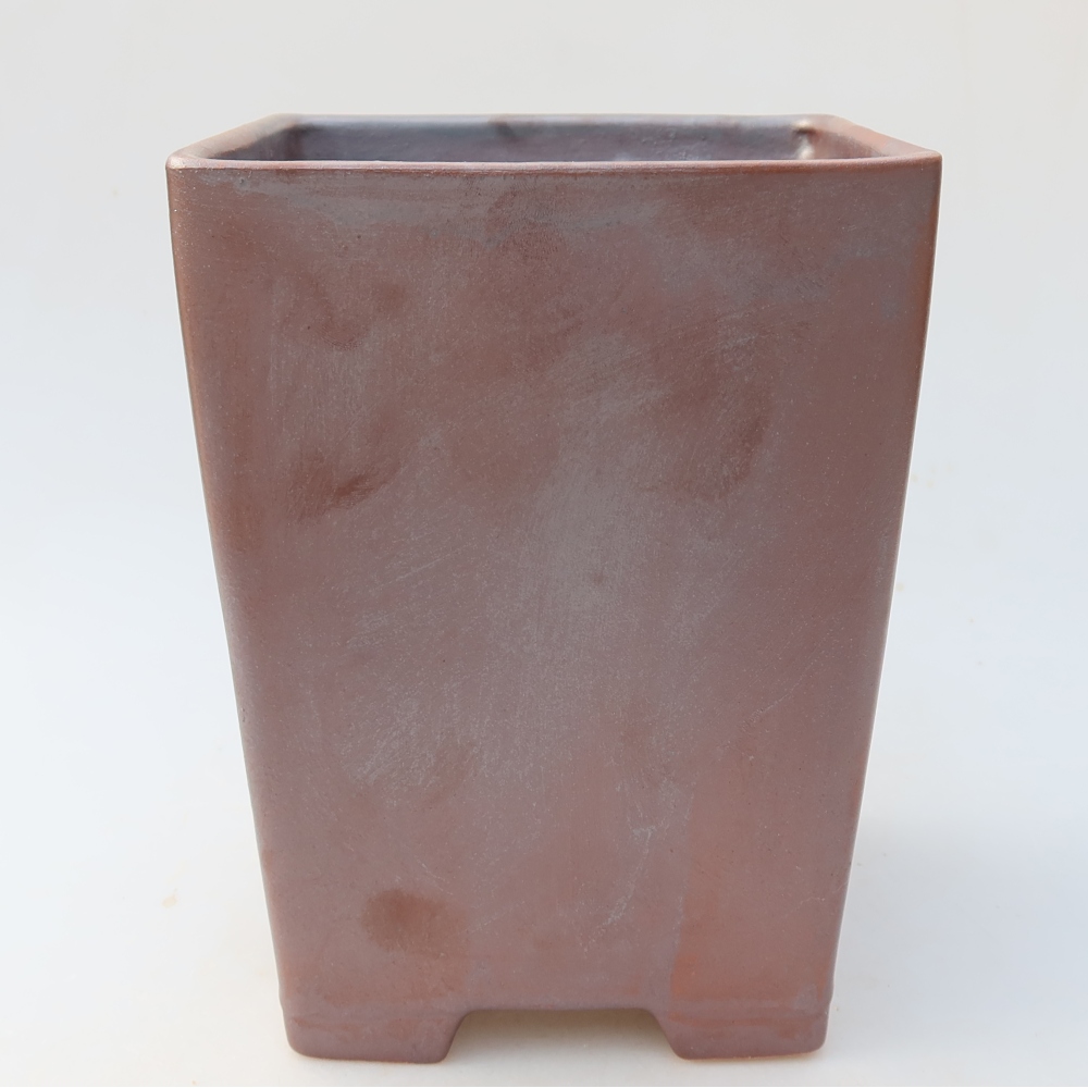 Bonsaischale aus Keramik 15 x 15 x 19,5 cm, metallfarben