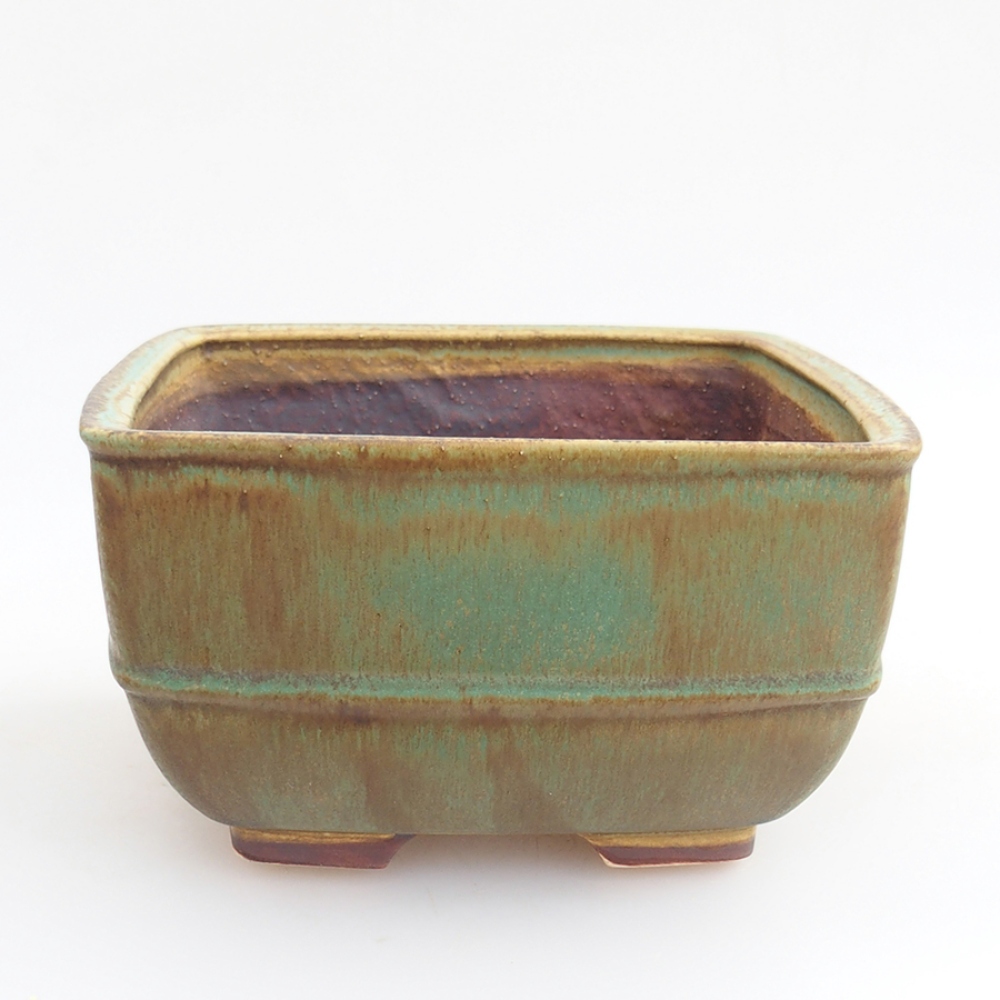 Bonsaischale aus Keramik 16 x 16 x 9 cm,  Farbe Grün