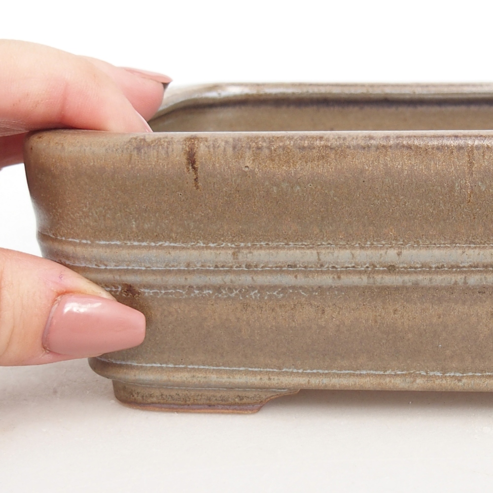 Bonsaischale aus Keramik 16,5 x 12 x 5,5 cm, blau-grau