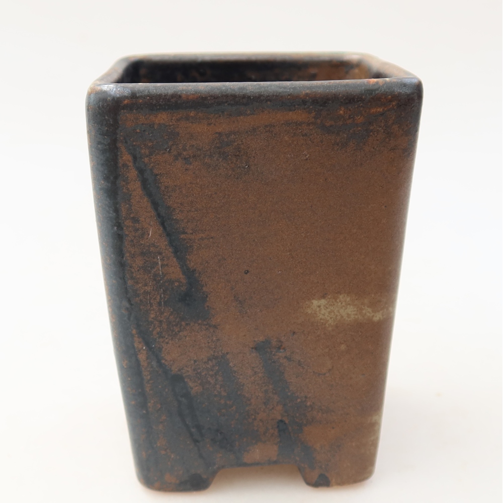 Bonsaischale aus Keramik 7,5 x 7,5 x 10,5 cm, braun