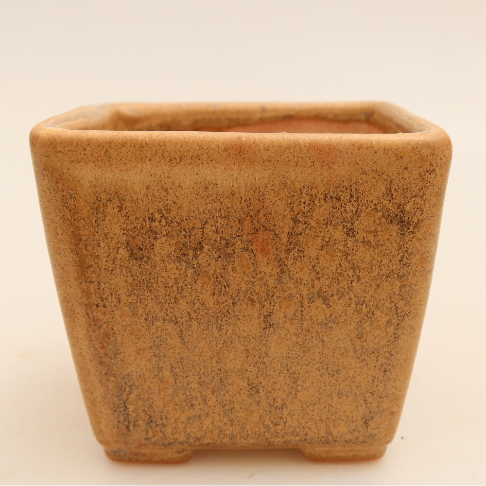 Keramik-Bonsai-Schale 7,5 x 7,5 x 6,5 cm, Farbe: Beige