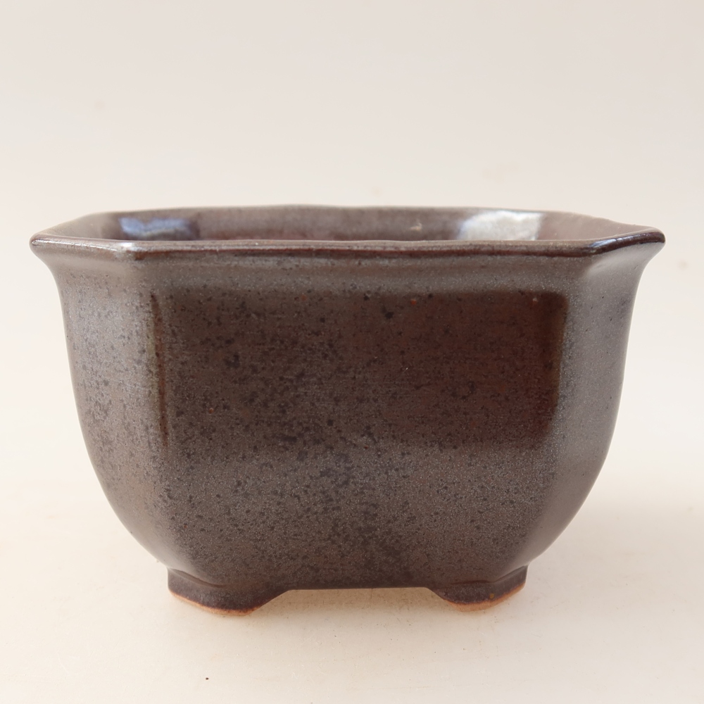 Keramik-Bonsai-Schale 10 x 10 x 6,5 cm, Farbe: braun