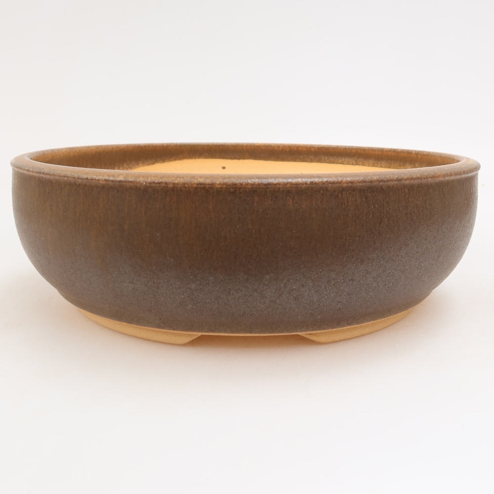 Keramik-Bonsai-Schale 22,5 x 22,5 x 7 cm, Farbe: braun