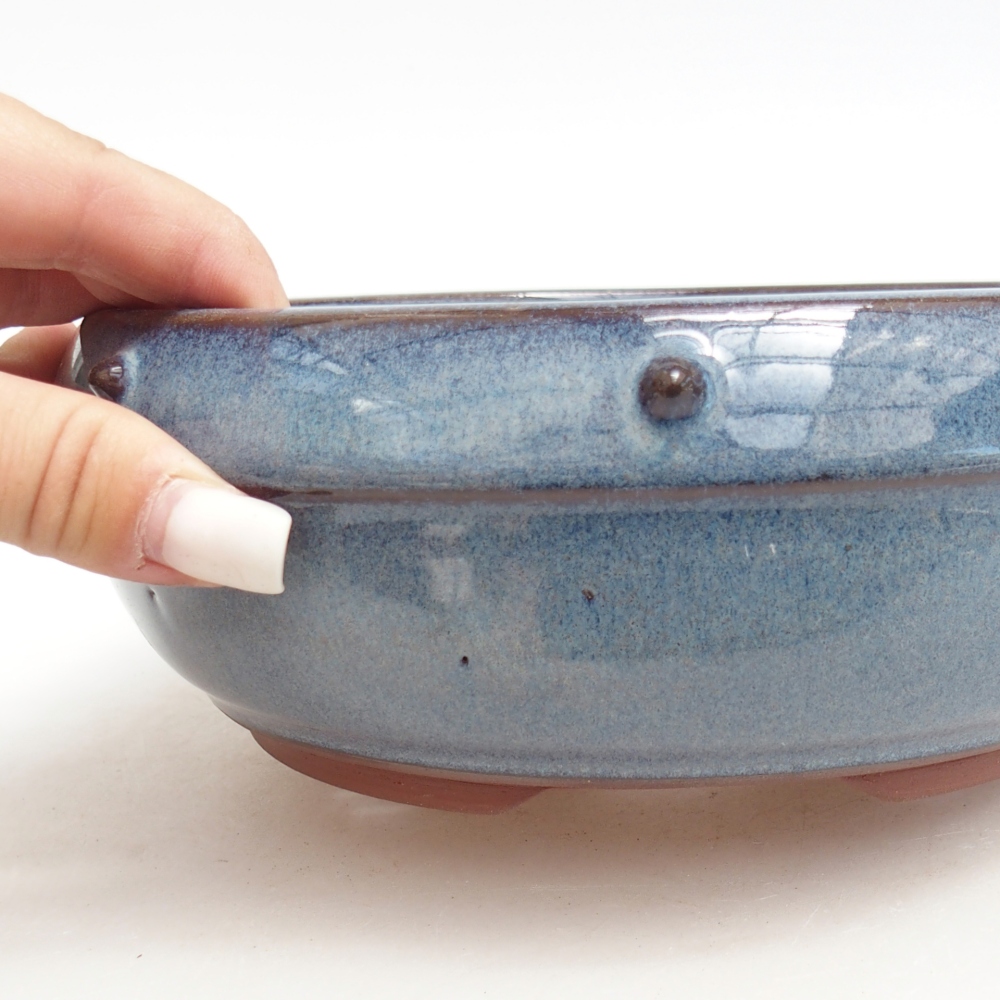 Bonsaischale aus Keramik 18,5 x 18,5 x 7 cm, Farbe blau