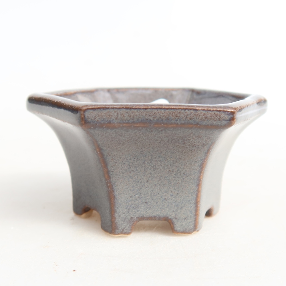 Keramik-Bonsai-Schale, 5,5 × 5 × 3 cm, Farbe: Grau