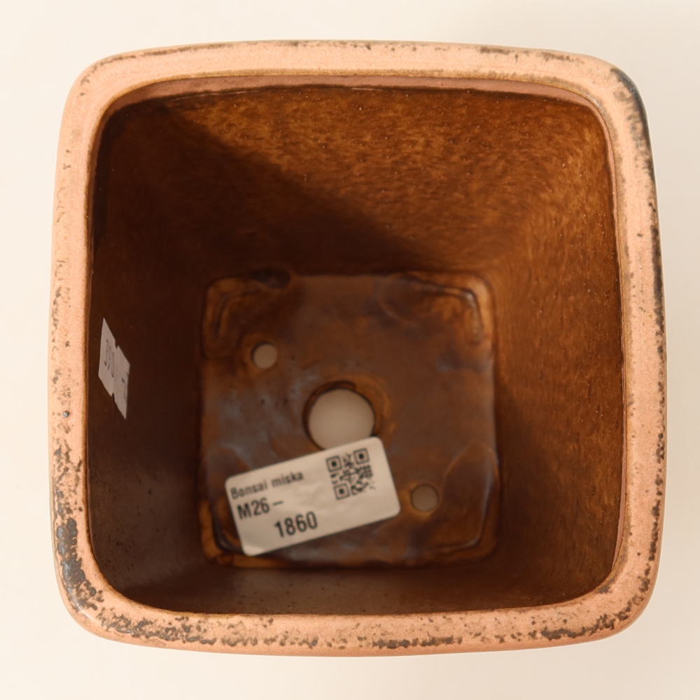 Keramik-Bonsai-Schale 10,5 x 10,5 x 12 cm, Farbe: Rosa