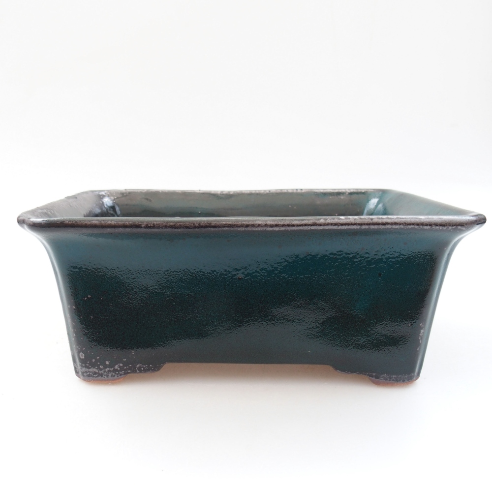Keramik-Bonsaischale 18 x 14 x 7,5 cm, Farbe Grün