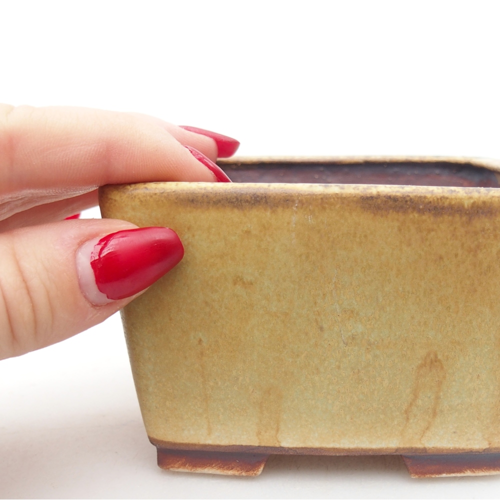 Bonsaischale aus Keramik 8,5 x 8,5 x 5,5 cm, grün