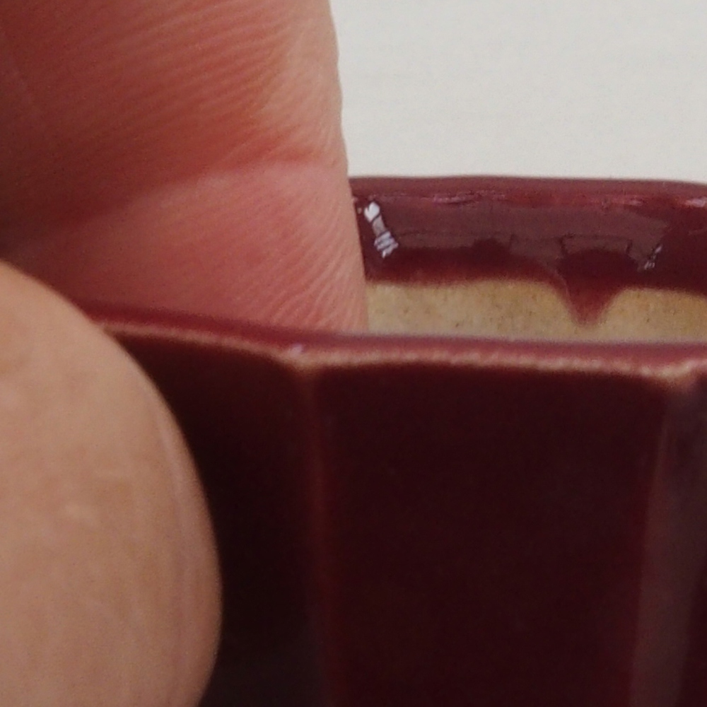 Mini-Bonsaischale 5 x 5 x 3 cm, Farbe Burgunder