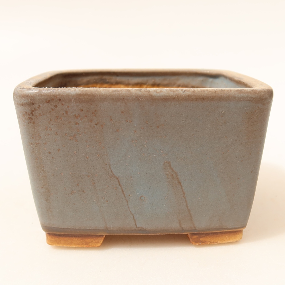 Keramik-Bonsai-Schale, 10,5 × 10,5 × 7 cm, Farbe: Blau