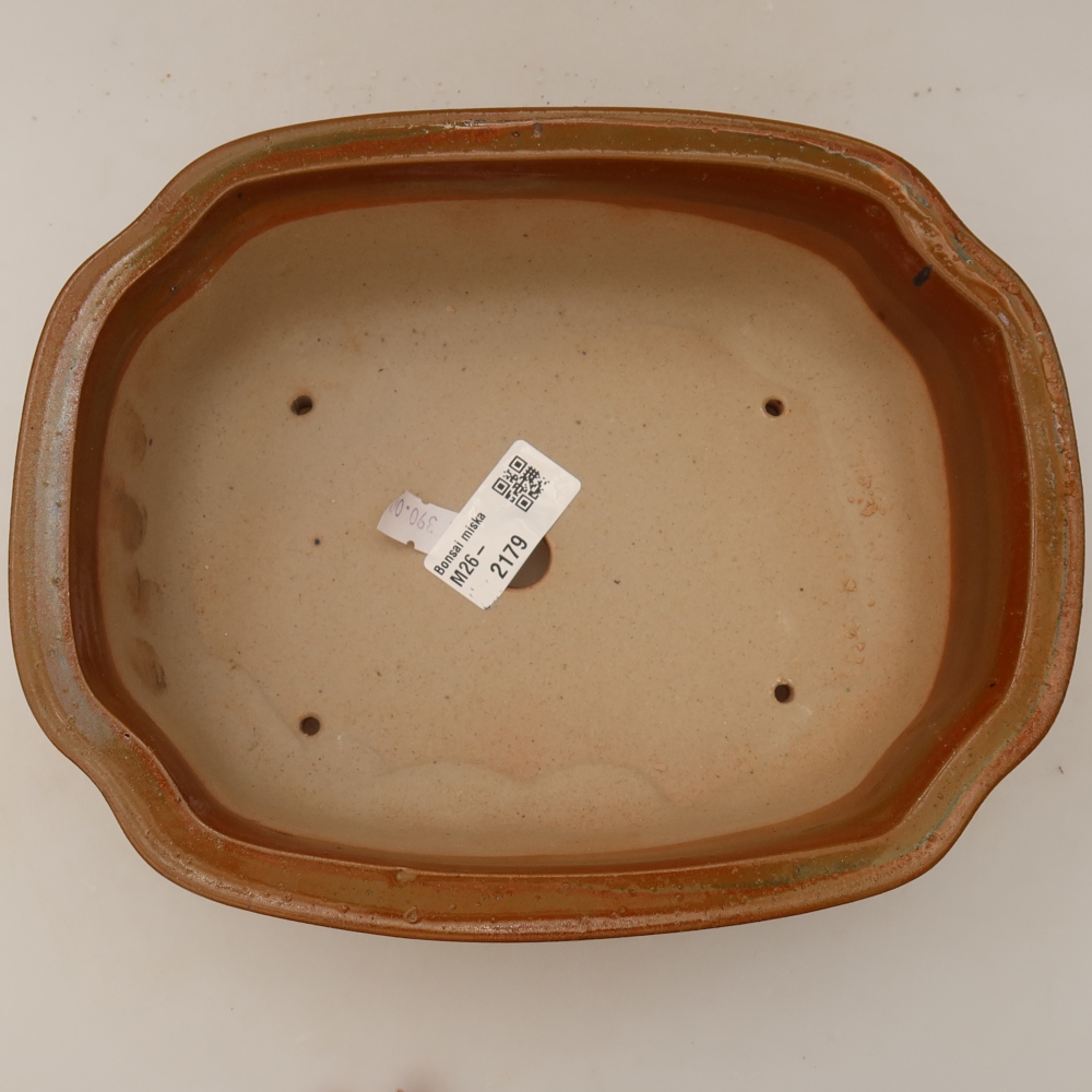 Keramik-Bonsai-Schale, 22,5 x 17,5 x 7,5 cm, Farbe: braun
