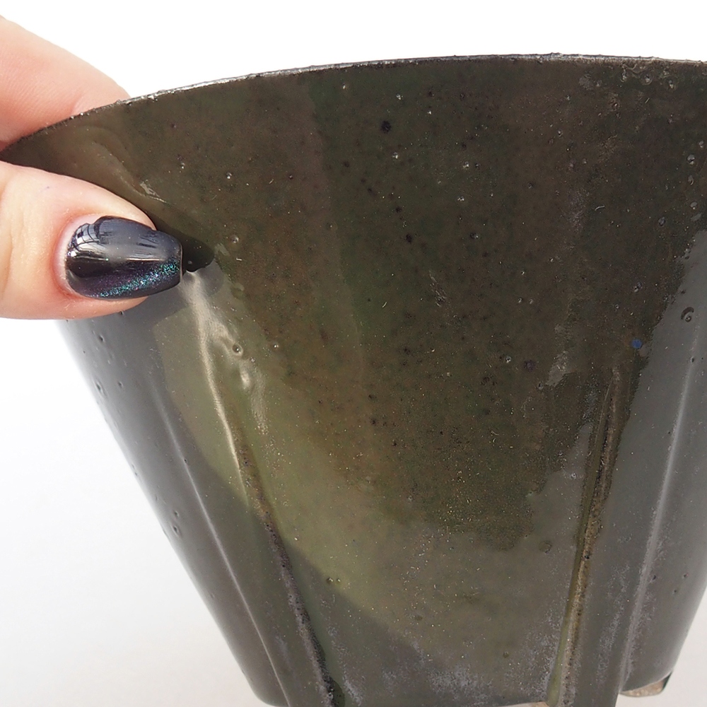 Bonsaischale aus Keramik 15 x 15 x 9 cm, grün