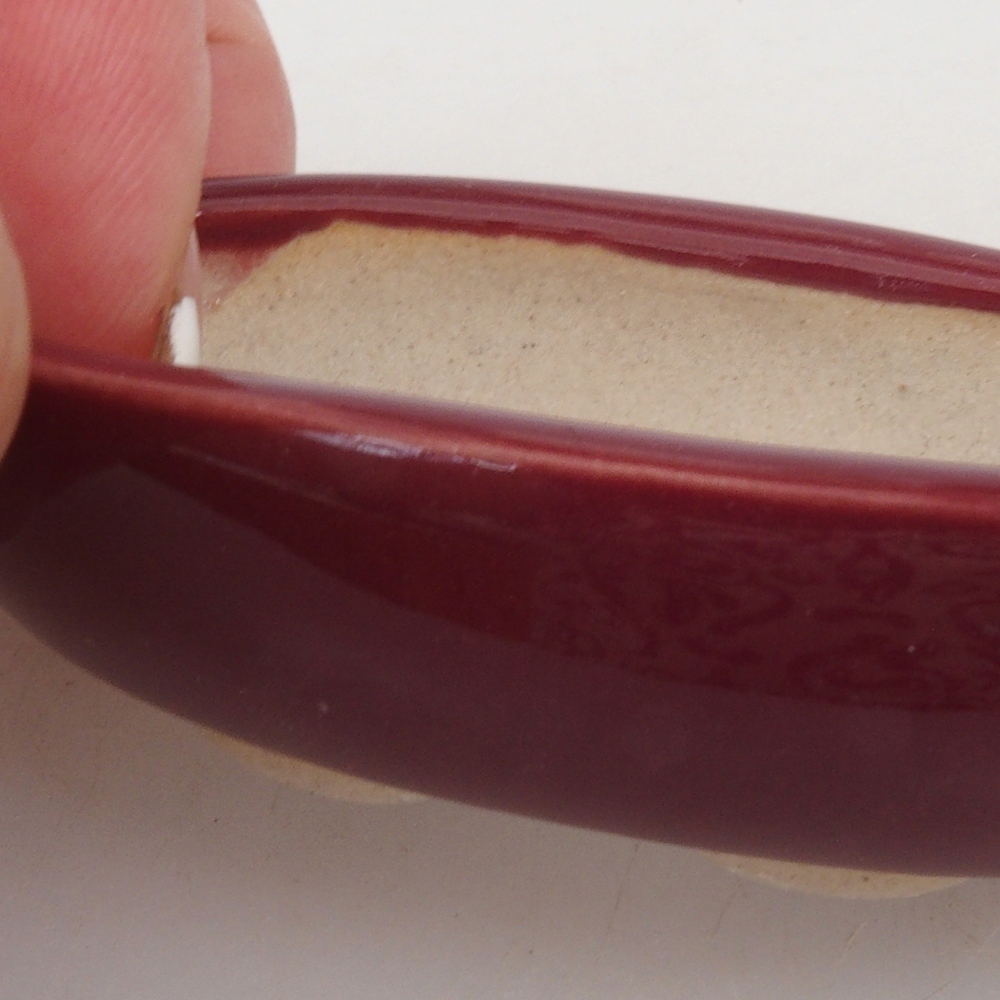 Mini-Bonsaischale 7 x 3 x 2 cm, Farbe Burgunder
