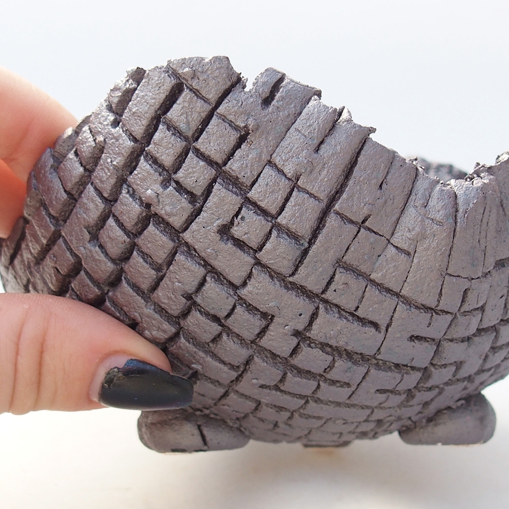 Keramikschale 13 x 12,5 x 7,5 cm , Metallic-Farbe