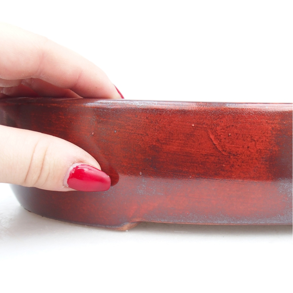Bonsaischale aus Keramik 27 x 21 x 5 cm, Farbe rot
