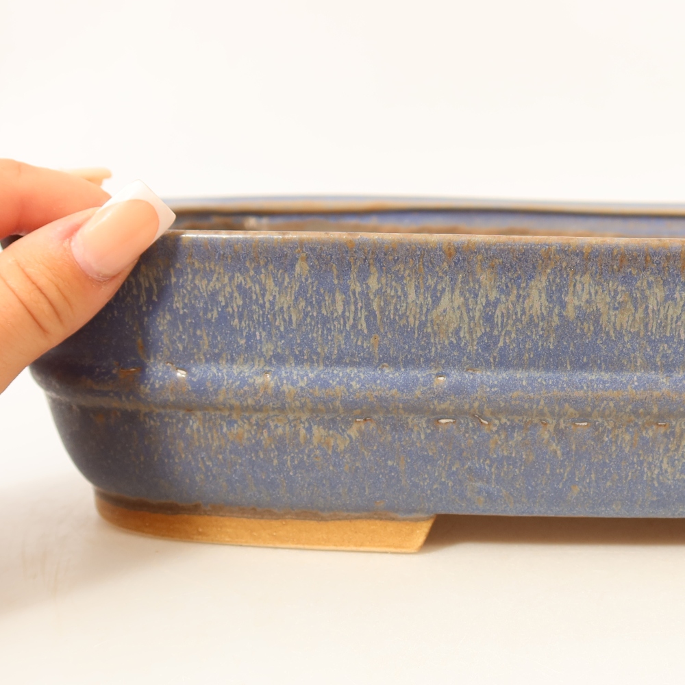 Bonsaischale aus Keramik 29,5 x 25 x 7 cm, Farbe blau