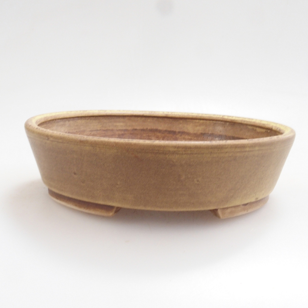 Bonsaischale aus Keramik 15 x 13,5 x 3,5 cm, Farbe gelb