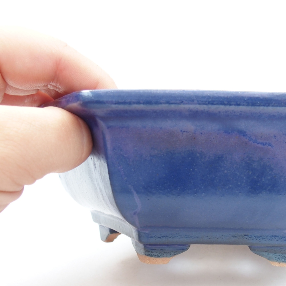 Keramik-Bonsaischale 17 x 15 x 6 cm, Farbe blau