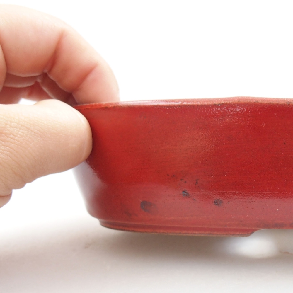 Keramik-Bonsaischale 15 x 9,5 x 4 cm, Farbe rot