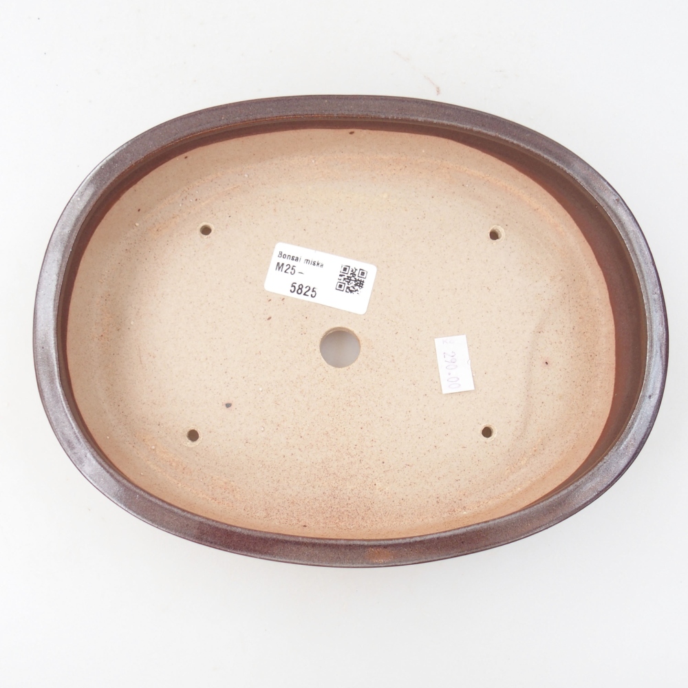 Keramik-Bonsaischale 22 x 16,5 x 4 cm, Farbe braun