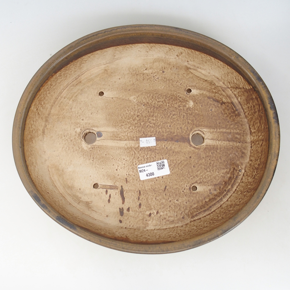 Keramik-Bonsaischale 32 x 28 x 6 cm, Farbe braun