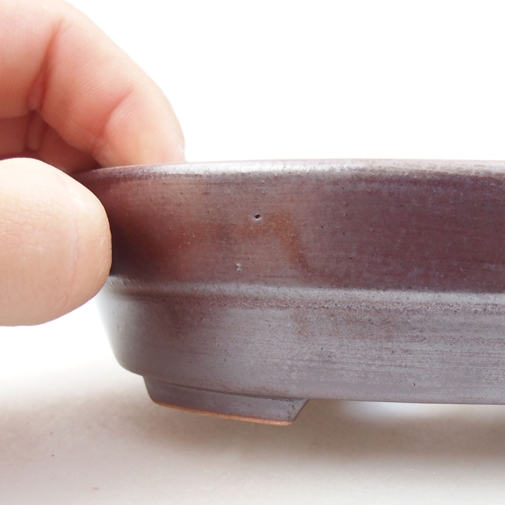 Keramik-Bonsaischale 13,5 x 10 x 4 cm, Farbe braun