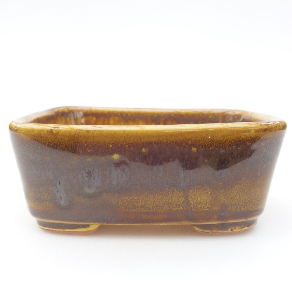 Keramik-Bonsaischale  11 x 9,5 x 4,5 cm, Farbe Gelb