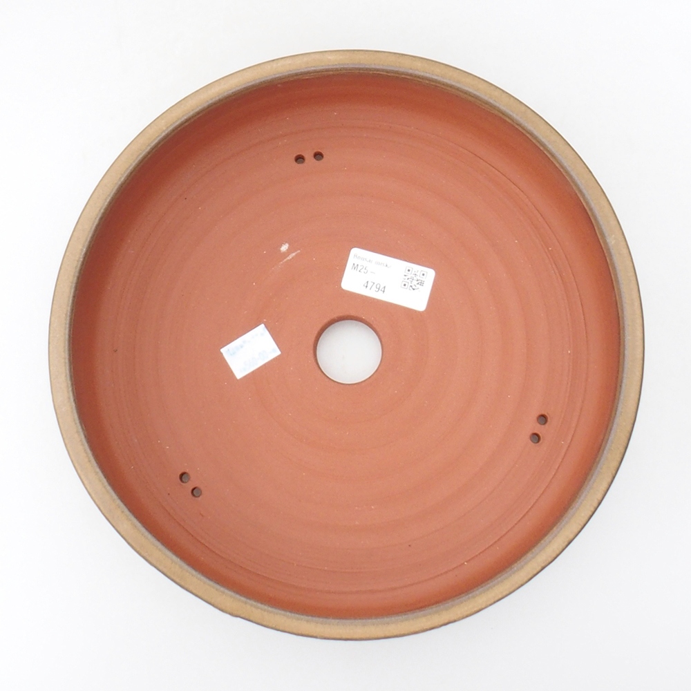 Keramik-Bonsaischale 24,5 x 24,5 x 6,5 cm, Farbe Beige