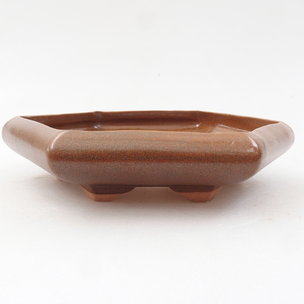 Keramik-Bonsaischale 17 x 15 x 4 cm, Farbe braun