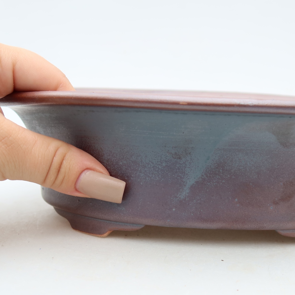 Keramik-Bonsai-Schale 22,5 × 17,5 × 6,5 cm, metallfarben