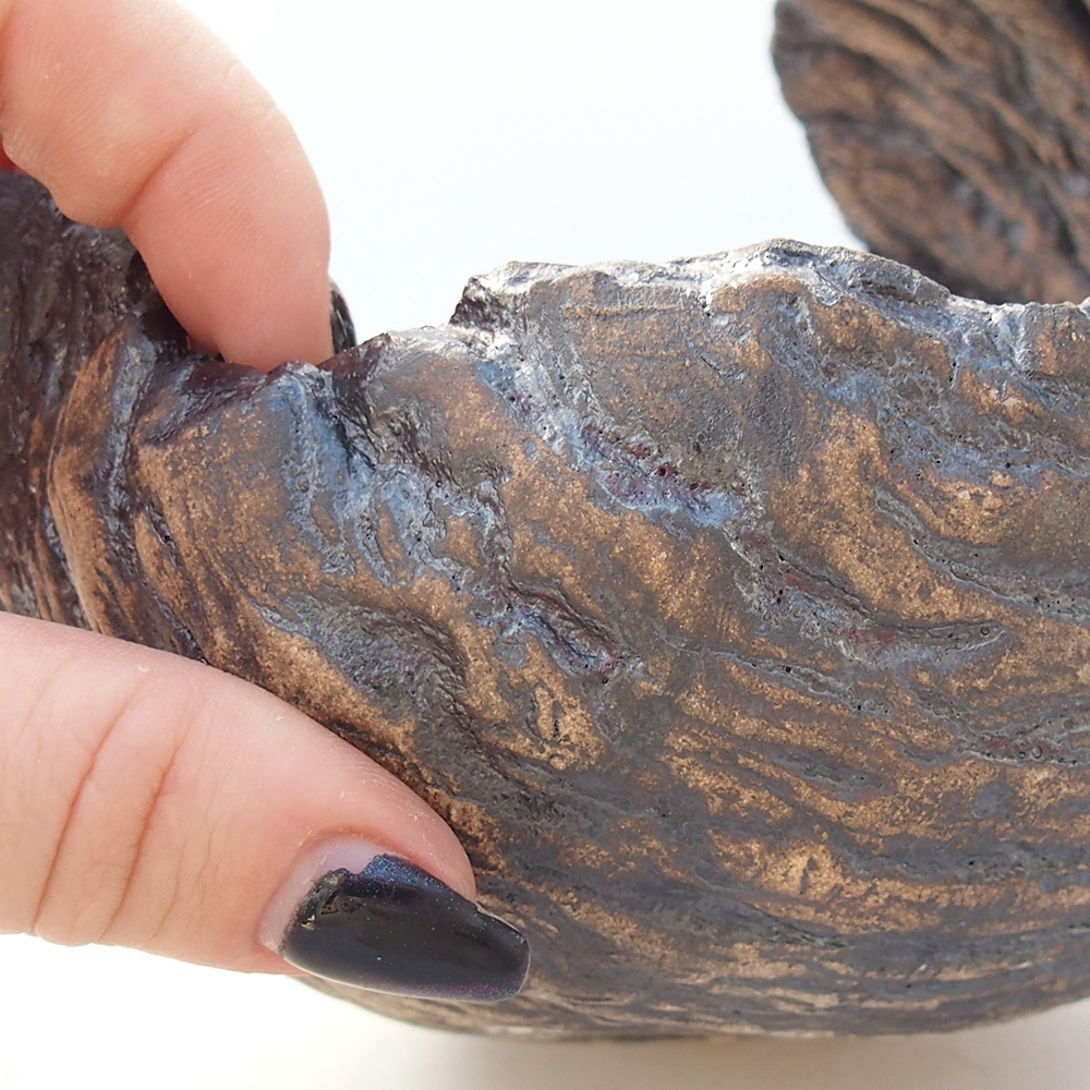 Keramikschale 13 x 12,5 x 12,5 cm , Farbe braun