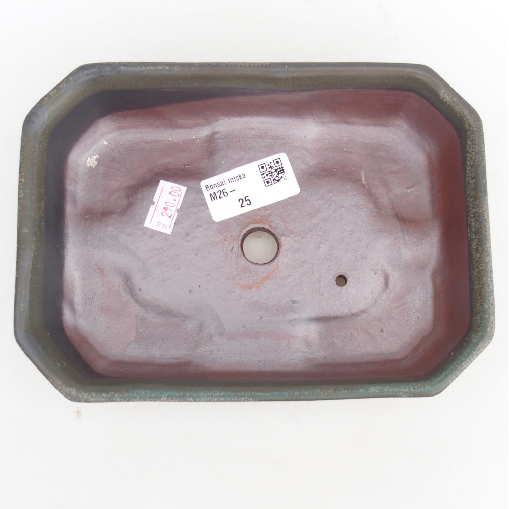 Bonsaischale aus Keramik 18,5 x 13,5 x 4,5 cm, grau