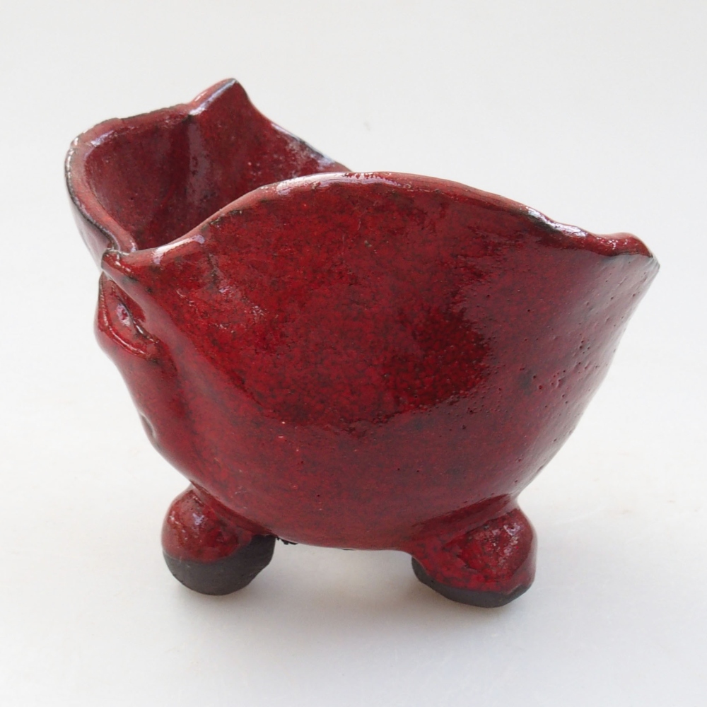 Keramikschale 8 x 8 x 7,5cm, Farbe rot