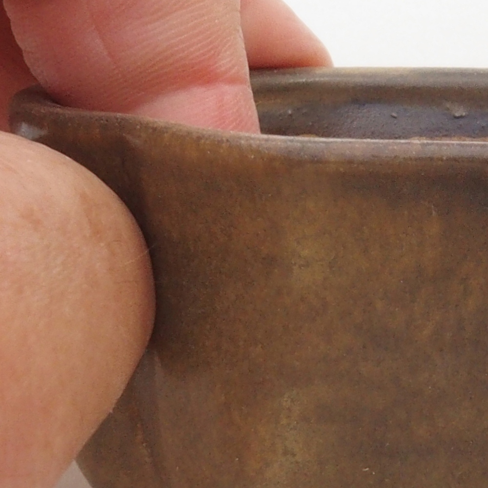 Bonsaischale aus Keramik 7,5 x 7 x 3,5 cm, Farbe braun