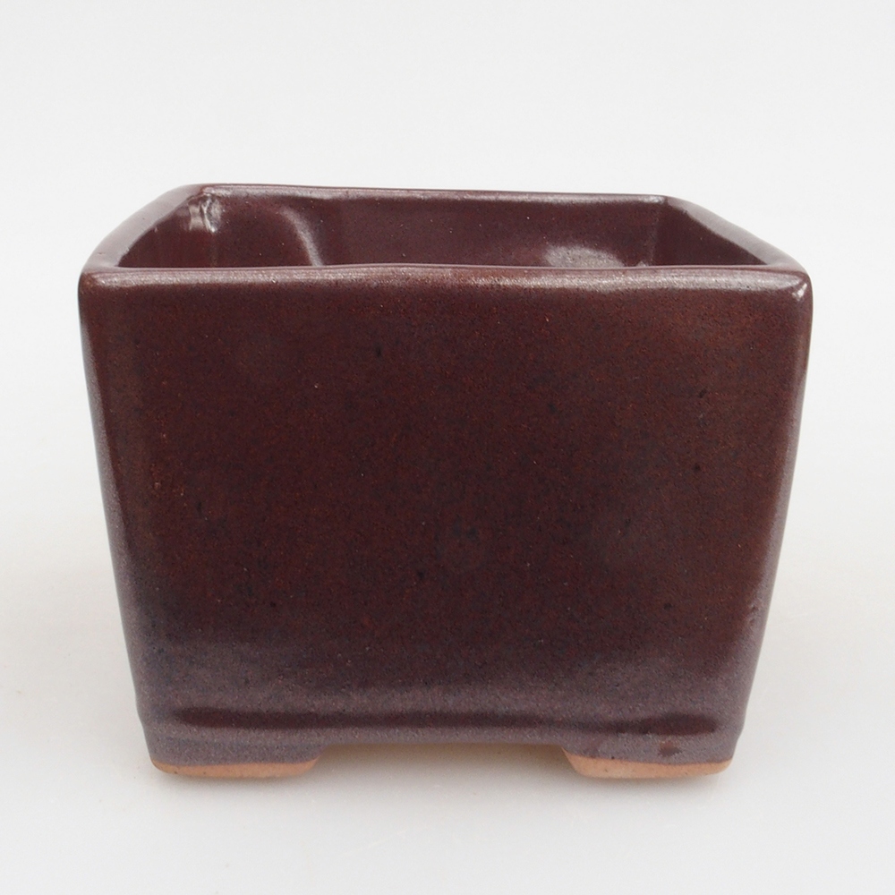 Keramik-Bonsaischale 11 x 11 x 8,5 cm, Farbe braun