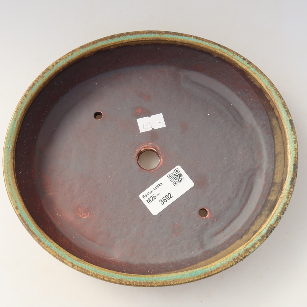 Bonsaischale aus Keramik 21 x 19 x 4,5 cm, grün