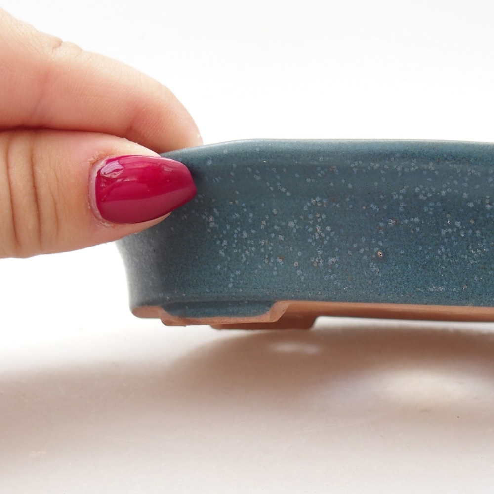 Keramik-Bonsaischale  13 x 11 x 3 cm, Farbe blue