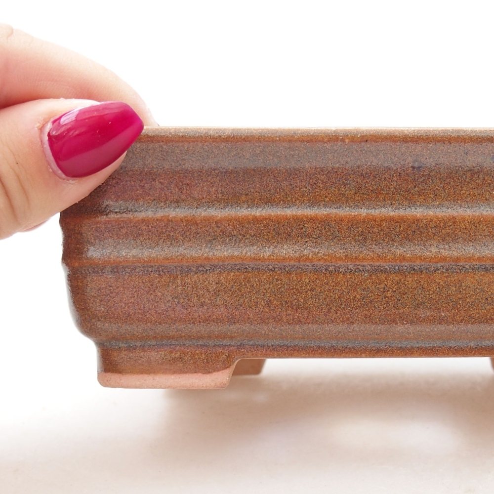 Keramik-Bonsaischale  13,5 x 9,5 x 4,5 cm, Farbe braun
