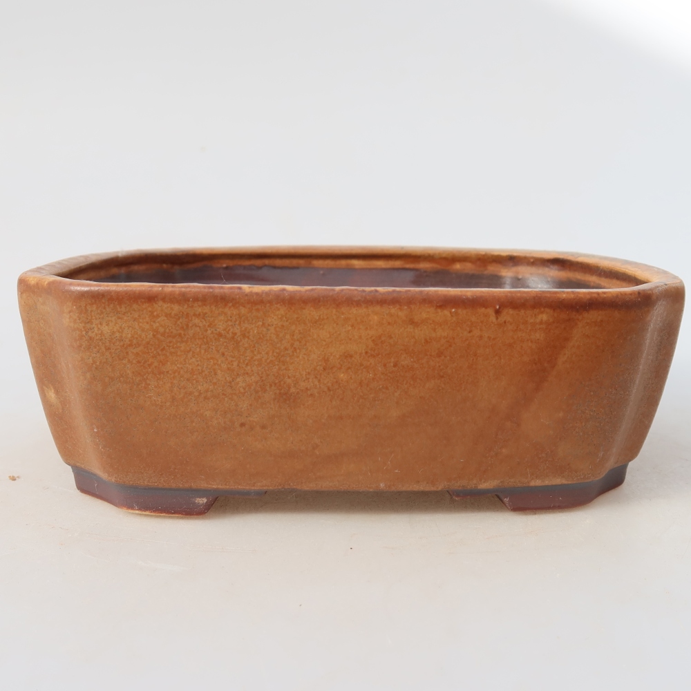 Bonsaischale aus Keramik 17,5 x 14,5 x 5 cm, braun