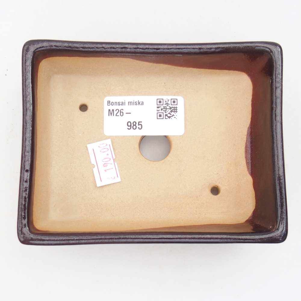 Bonsaischale aus Keramik 11,5 x 9 x 3,5 cm, braun