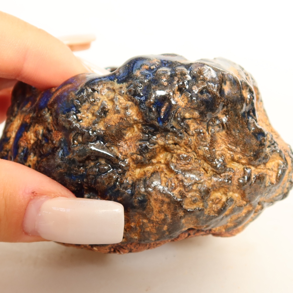 Keramikschale  7 x 7 x 5,5 cm, Farbe: blau-braun
