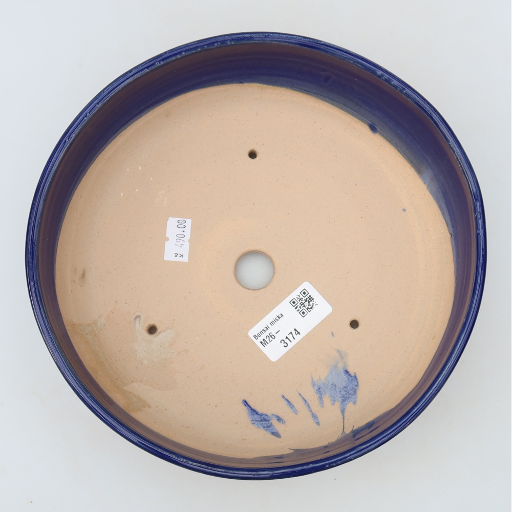 Bonsaischale aus Keramik 20 x 20 x 6 cm, Farbe blau
