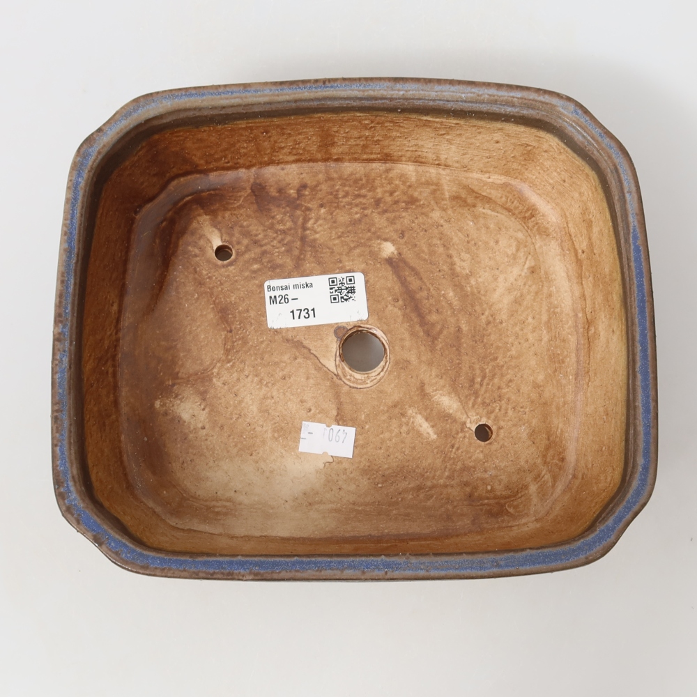 Keramik-Bonsai-Schale 21,5 x 18 x 6 cm, Farbe: Blau