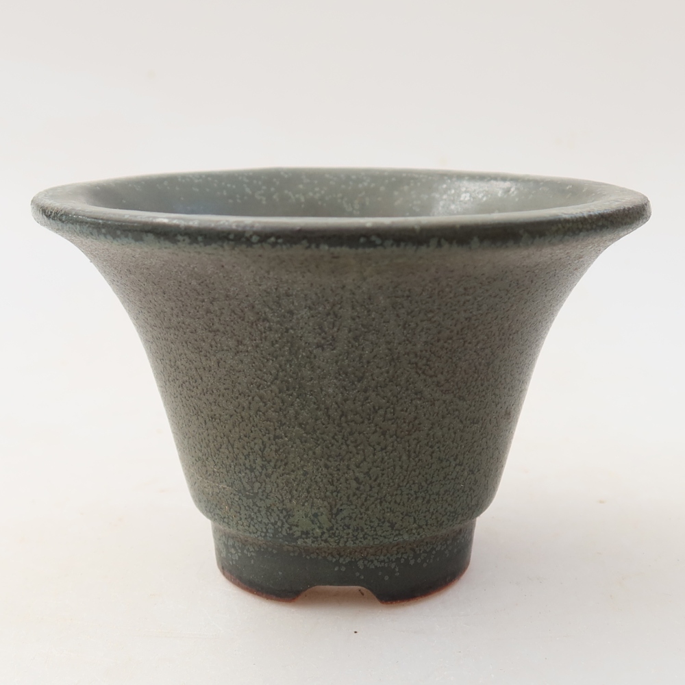 Keramik-Bonsai-Schale, 10,5 × 10,5 × 7 cm, Farbe: Grau