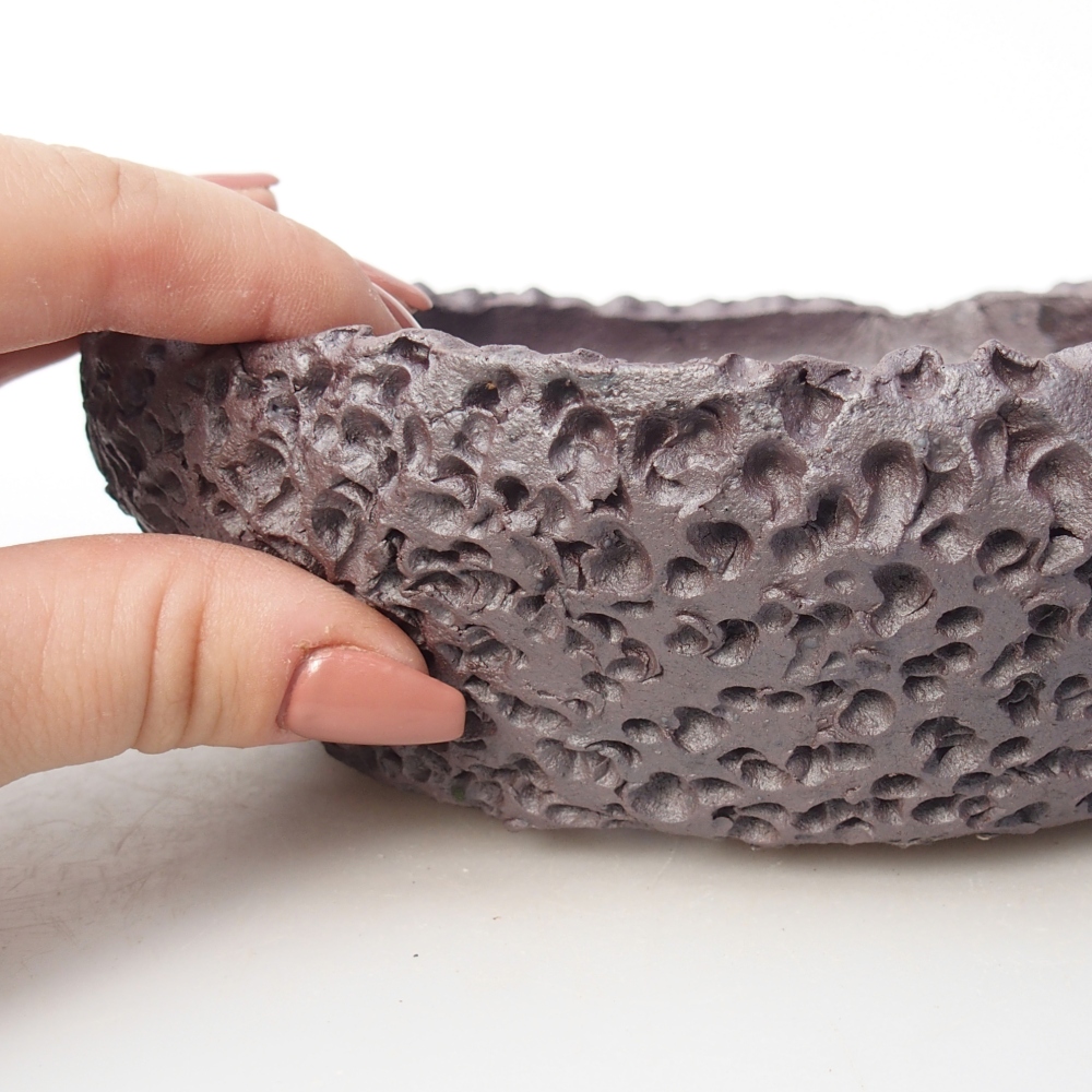 Bonsaischale aus Keramik 17 x 16,5 x 6 cm, metallfarben